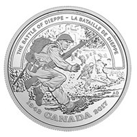75 aniversario de la Batalla de Dieppe en la moneda de 20$ canadiense