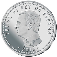 Primera moneda de plata con la efigie del Rey FelipeVI