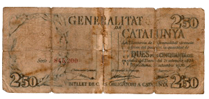 2,50 Pesetas Generalitat de Catalunya