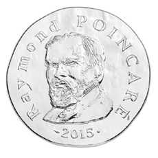 El presidente Raymond Poincaré (1913-1920), en oro y plata