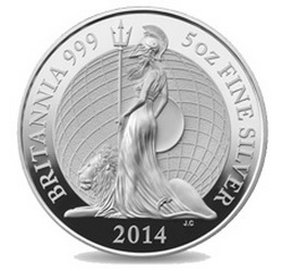Bullion “Britannia 2014” en plata, con nuevo diseño